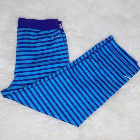 Nike Pants - Nike Pro Blue Leggings Striped Medium